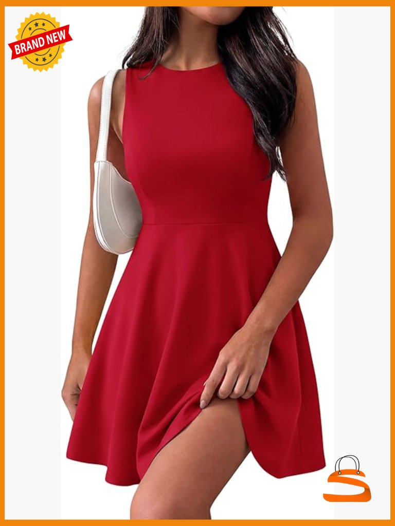Elegant Cocktail Dress With Pockets Sleevless Mini A-Line